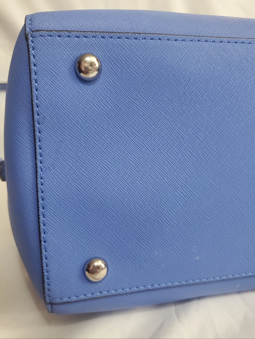 Michael Kors Small Saffiano Leather Satchel in Bright Blue - Picture 7 of 10